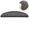 15 db sötétszürke félkör alakú lépcsőszőnyeg 56 x 17 x 3 cm