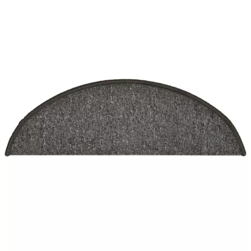 15 db sötétszürke félkör alakú lépcsőszőnyeg 56 x 17 x 3 cm