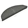 15 db sötétszürke félkör alakú lépcsőszőnyeg 56 x 17 x 3 cm