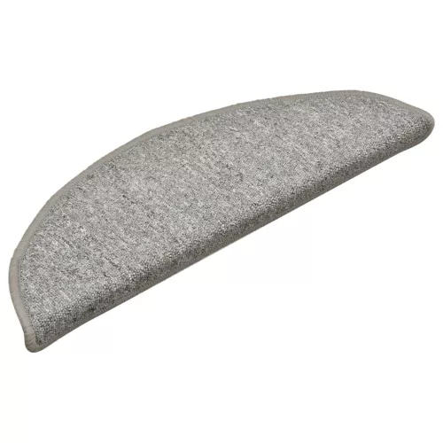 15 db világosszürke félkör alakú lépcsőszőnyeg 56 x 17 x 3 cm
