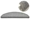 15 db világosszürke félkör alakú lépcsőszőnyeg 56 x 17 x 3 cm