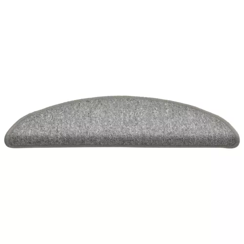 15 db világosszürke félkör alakú lépcsőszőnyeg 56 x 17 x 3 cm