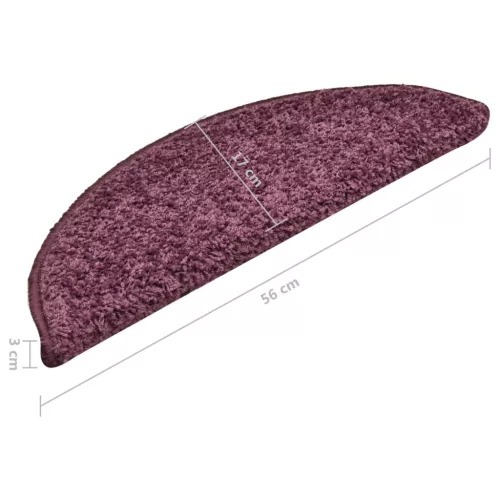 15 db sötétlila félkör alakú lépcsőszőnyeg 56 x 17 x 3 cm