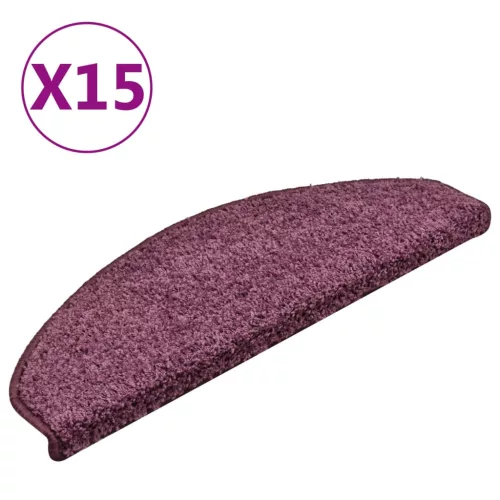 15 db sötétlila félkör alakú lépcsőszőnyeg 65 x 21 x 4 cm, nagy