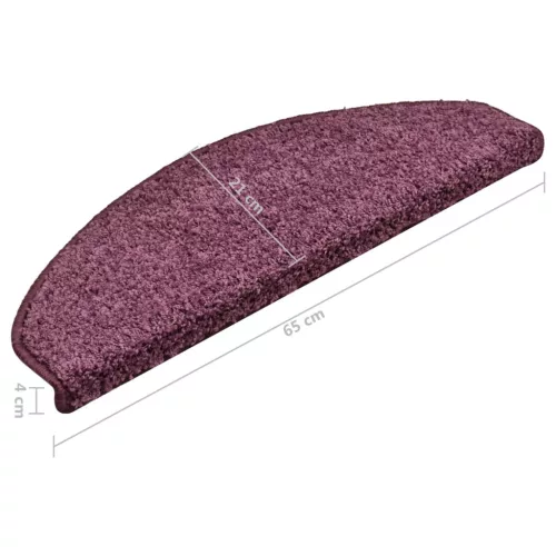 15 db sötétlila félkör alakú lépcsőszőnyeg 65 x 21 x 4 cm, nagy