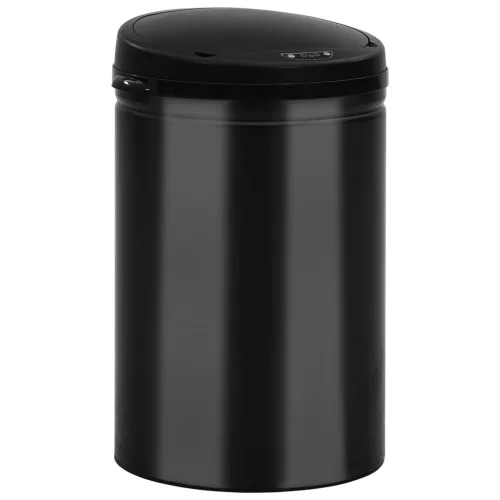 Fekete automata érzékelős szénacél szemeteskuka 30 L