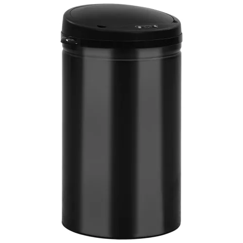 Fekete automata érzékelős szénacél szemeteskuka 40 L