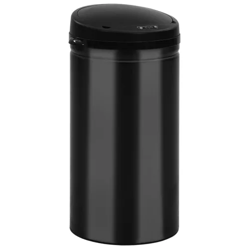 Fekete automata érzékelős szénacél szemeteskuka 50 L