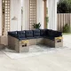 9 részes szürke polyrattan kerti ülőgarnitúra párnával