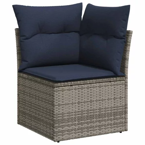 9 részes szürke polyrattan kerti ülőgarnitúra párnával
