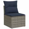 9 részes szürke polyrattan kerti ülőgarnitúra párnával