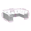 9 részes szürke polyrattan kerti ülőgarnitúra párnával