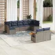 9 részes szürke polyrattan kerti ülőgarnitúra párnával