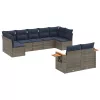 9 részes szürke polyrattan kerti ülőgarnitúra párnával