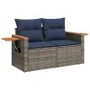 9 részes szürke polyrattan kerti ülőgarnitúra párnával