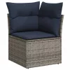 9 részes szürke polyrattan kerti ülőgarnitúra párnával