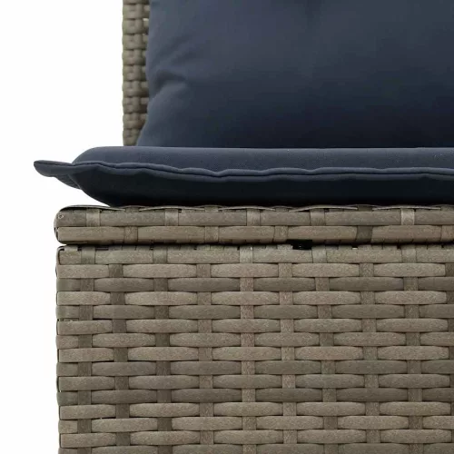 9 részes szürke polyrattan kerti ülőgarnitúra párnával