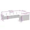 9 részes szürke polyrattan kerti ülőgarnitúra párnával