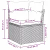 9 részes szürke polyrattan kerti ülőgarnitúra párnával