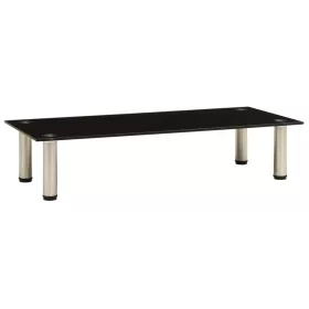 Fekete edzett üveg TV-állvány 80 x 35 x 17 cm