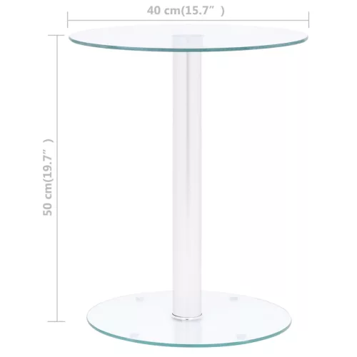 Átlátszó edzett üveg dohányzóasztal 40 cm