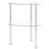 2 szintes átlátszó edzett üveg kisasztal 38 x 38 x 50 cm