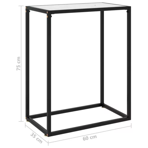 Fehér edzett üveg tálalóasztal 60 x 35 x 75 cm