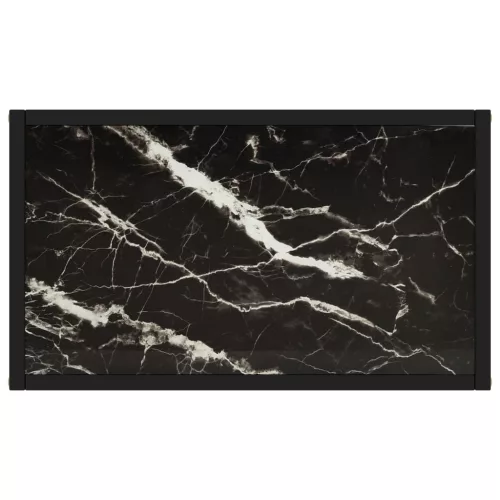 Fekete edzett üveg tálalóasztal 60 x 35 x 75 cm