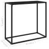 Fekete edzett üveg tálalóasztal 80 x 35 x 75 cm
