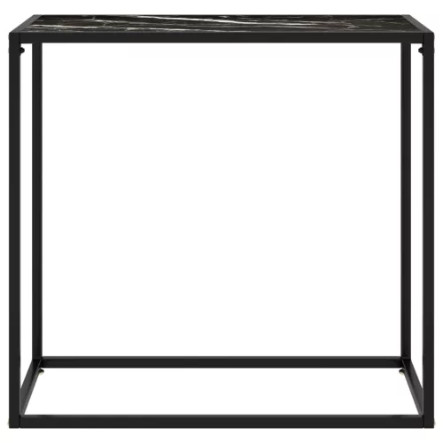 Fekete edzett üveg tálalóasztal 80 x 35 x 75 cm