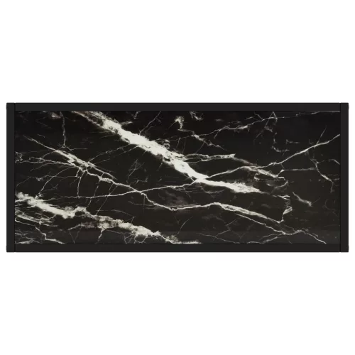 Fekete edzett üveg tálalóasztal 80 x 35 x 75 cm