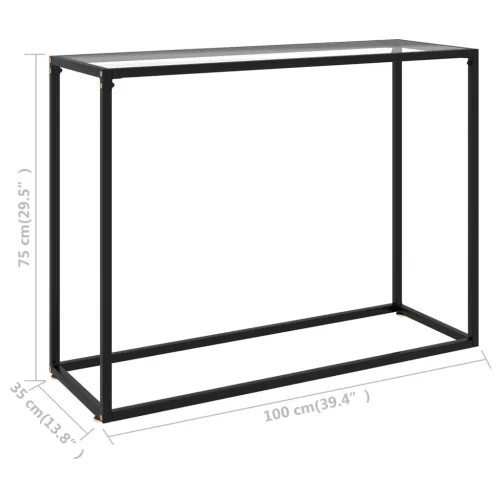 Átlátszó edzett üveg tálalóasztal 100 x 35 x 75 cm