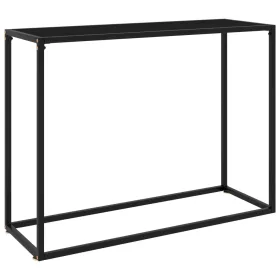 Fekete edzett üveg tálalóasztal 100 x 35 x 75 cm