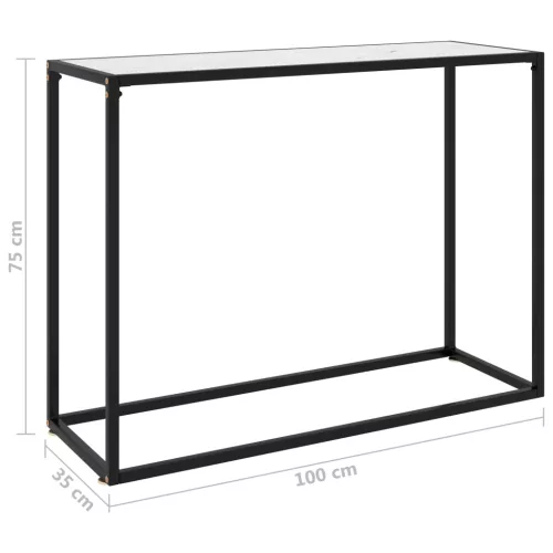 Fehér edzett üveg tálalóasztal 100 x 35 x 75 cm