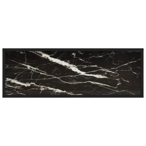 Fekete edzett üveg tálalóasztal 100 x 35 x 75 cm