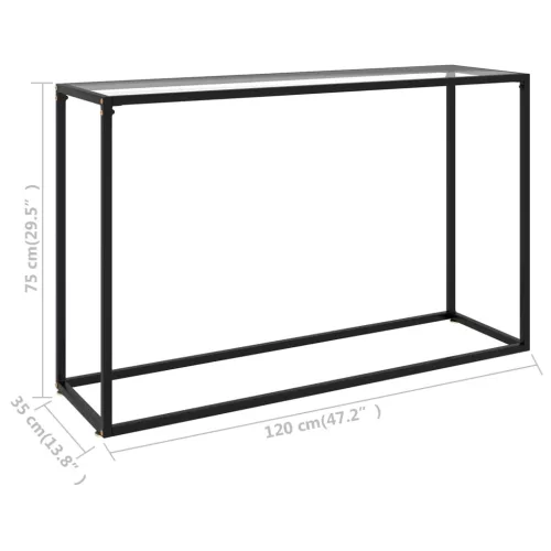 Átlátszó edzett üveg tálalóasztal 120 x 35 x 75 cm