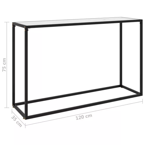 Fehér edzett üveg tálalóasztal 120 x 35 x 75 cm