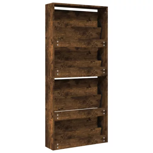 Füstös tölgy 4 szintes cipőszekrény tükörrel 63 x 17 x 134 cm