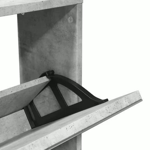 Betonszürke 5 szintes cipőszekrény tükörrel 63 x 17 x 169,5 cm