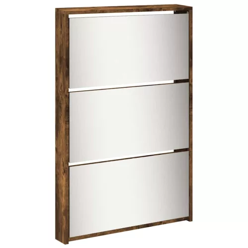 Füstös tölgy 5 szintes cipőszekrény tükörrel 63 x 17 x 169,5 cm