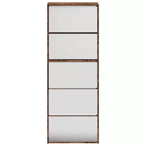 Füstös tölgy 5 szintes cipőszekrény tükörrel 63 x 17 x 169,5 cm