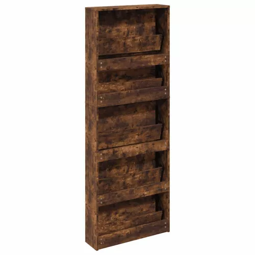 Füstös tölgy 5 szintes cipőszekrény tükörrel 63 x 17 x 169,5 cm