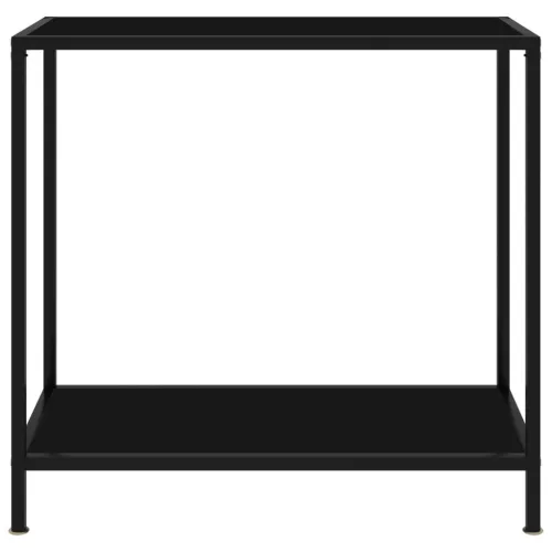 Fekete edzett üveg tálalóasztal 80 x 35 x 75 cm