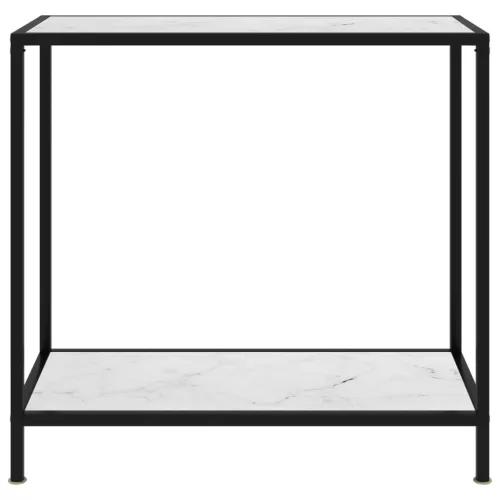 Fehér edzett üveg tálalóasztal 80 x 35 x 75 cm