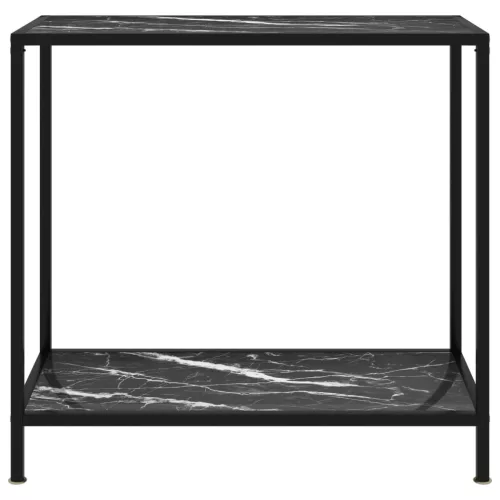 Fekete edzett üveg tálalóasztal 80 x 35 x 75 cm