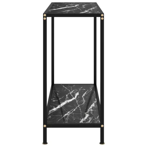 Fekete edzett üveg tálalóasztal 80 x 35 x 75 cm