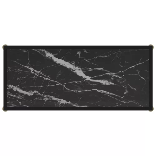 Fekete edzett üveg tálalóasztal 80 x 35 x 75 cm