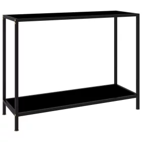 Fekete edzett üveg tálalóasztal 100 x 35 x 75 cm