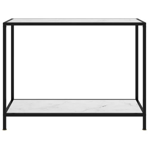 Fehér edzett üveg tálalóasztal 100 x 35 x 75 cm