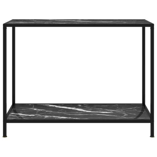 Fekete edzett üveg tálalóasztal 100 x 35 x 75 cm